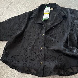 Michael Kors Black Sheer Blouse
